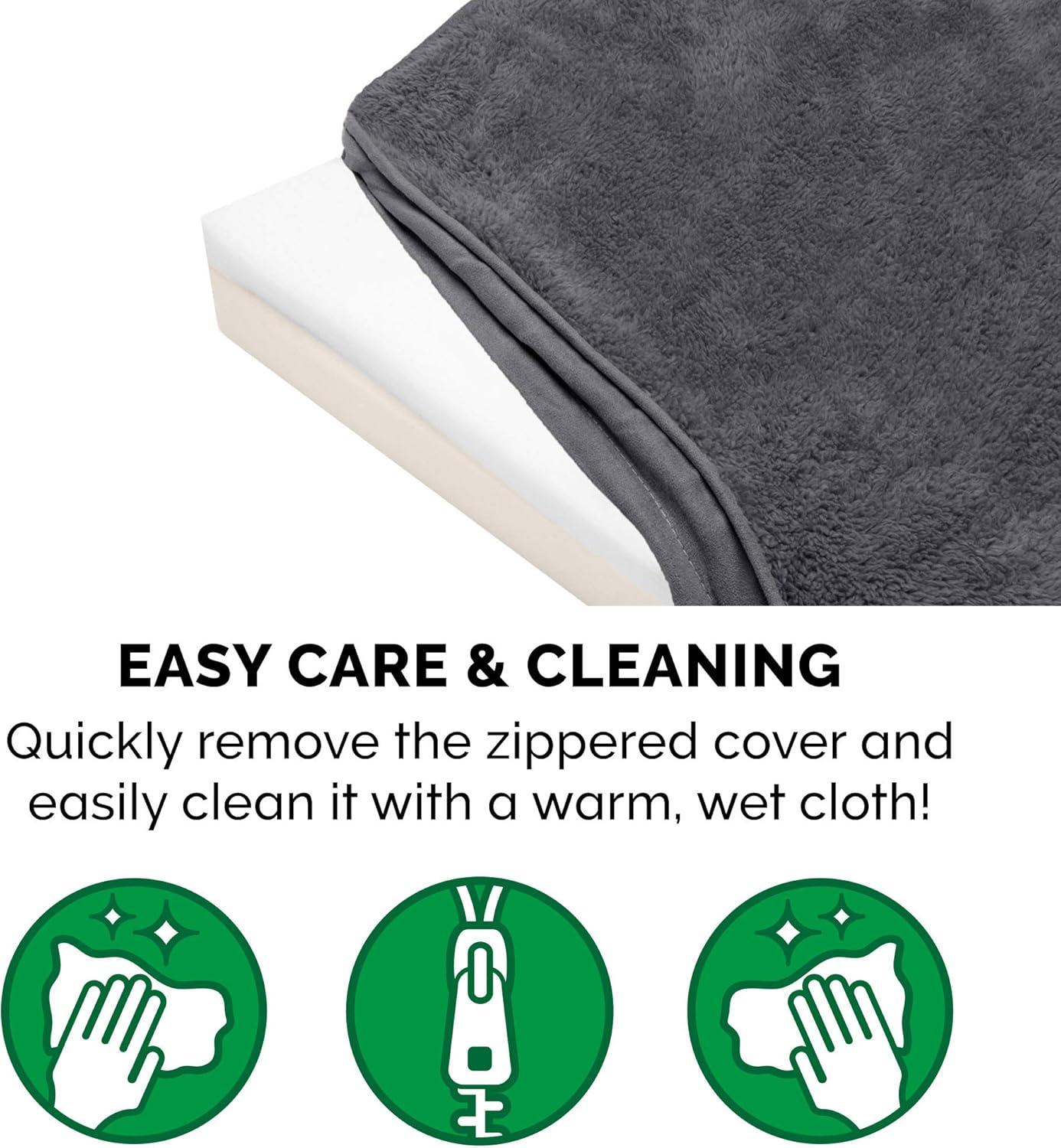 imageFurhaven Memory Foam Dog Bed for Large Dogs w Removable Washable Cover For Dogs Up to 95 lbs Ultra Plush Faux Fur ampamp Suede Mattress Chocolate JumboXLTerry Suede Gray