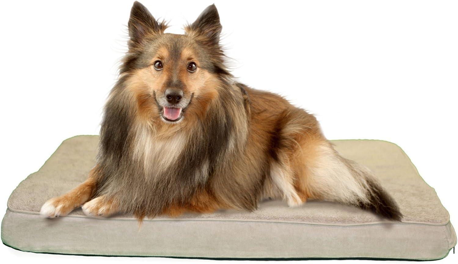 imageFurhaven Memory Foam Dog Bed for Large Dogs w Removable Washable Cover For Dogs Up to 95 lbs Ultra Plush Faux Fur ampamp Suede Mattress Chocolate JumboXLTerry Suede Espresso