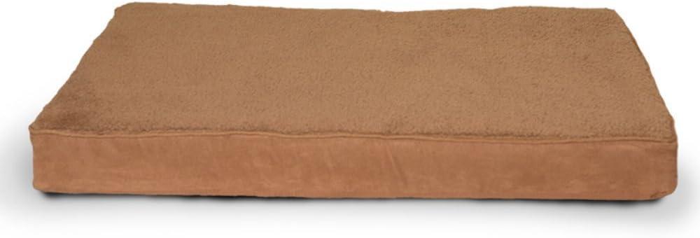 imageFurhaven Memory Foam Dog Bed for Large Dogs w Removable Washable Cover For Dogs Up to 95 lbs Ultra Plush Faux Fur ampamp Suede Mattress Chocolate JumboXLTerry Suede Camel