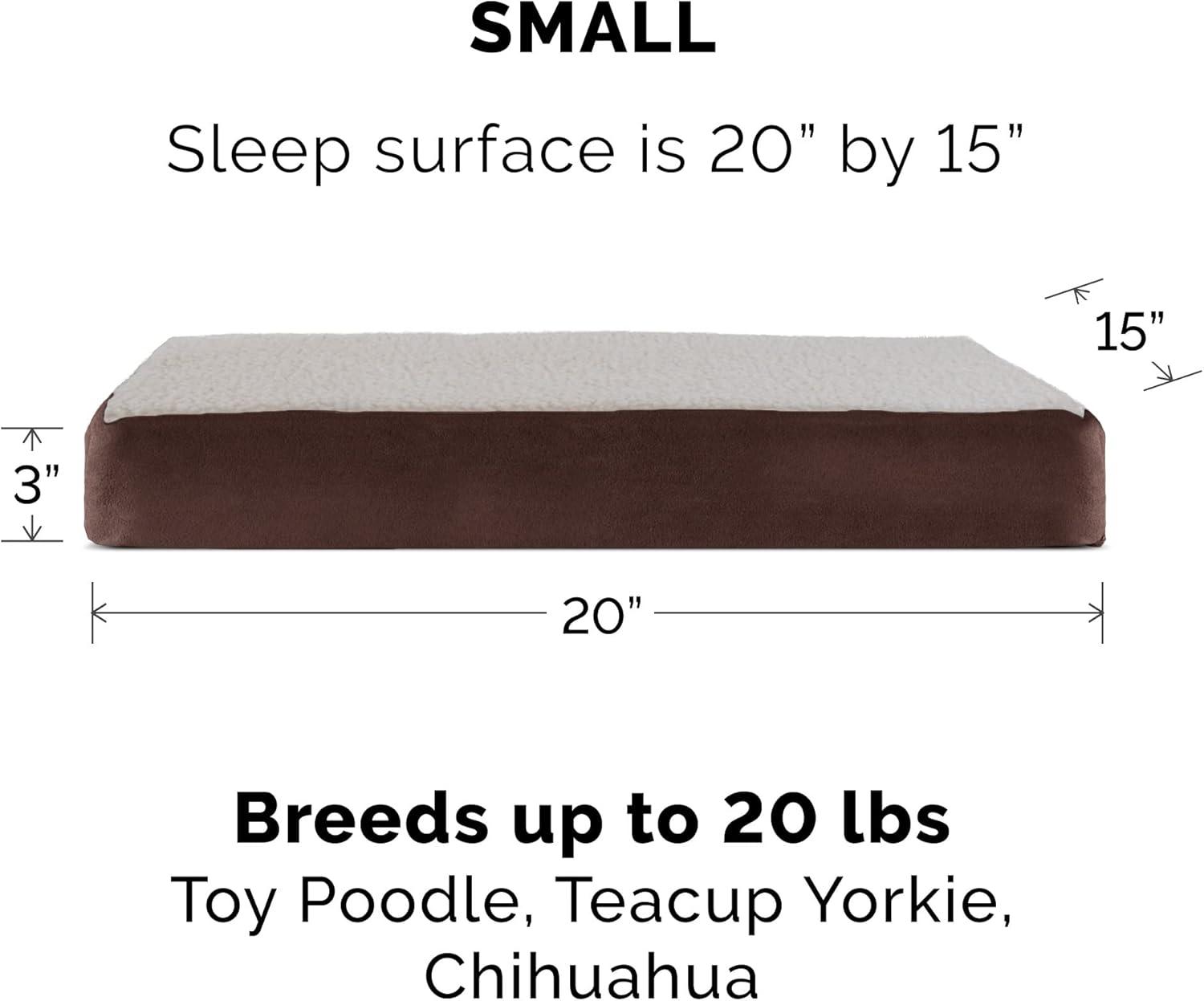 imageFurhaven Memory Foam Dog Bed for Large Dogs w Removable Washable Cover For Dogs Up to 95 lbs Ultra Plush Faux Fur ampamp Suede Mattress Chocolate JumboXLSherpa Suede Espresso