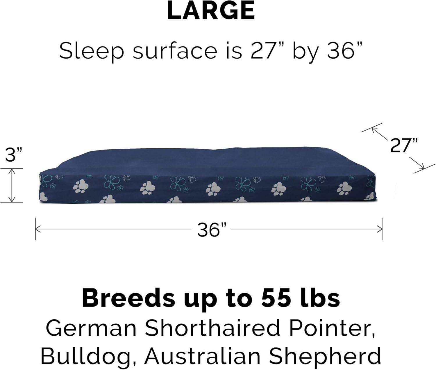 imageFurhaven Memory Foam Dog Bed for Large Dogs w Removable Washable Cover For Dogs Up to 95 lbs Ultra Plush Faux Fur ampamp Suede Mattress Chocolate JumboXLGarden Lapis Blue