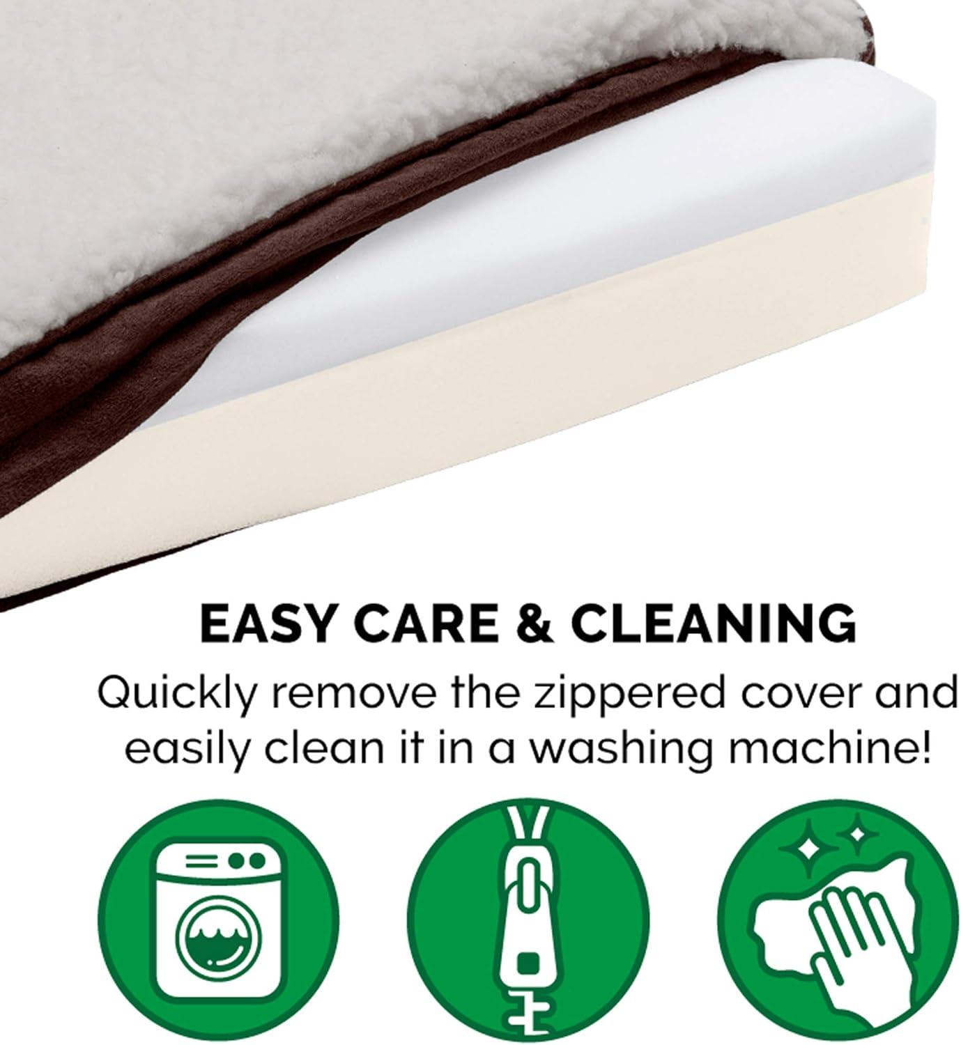 imageFurhaven Memory Foam Dog Bed for Large Dogs w Removable Washable Cover For Dogs Up to 95 lbs Ultra Plush Faux Fur ampamp Suede Mattress Chocolate JumboXLEspresso