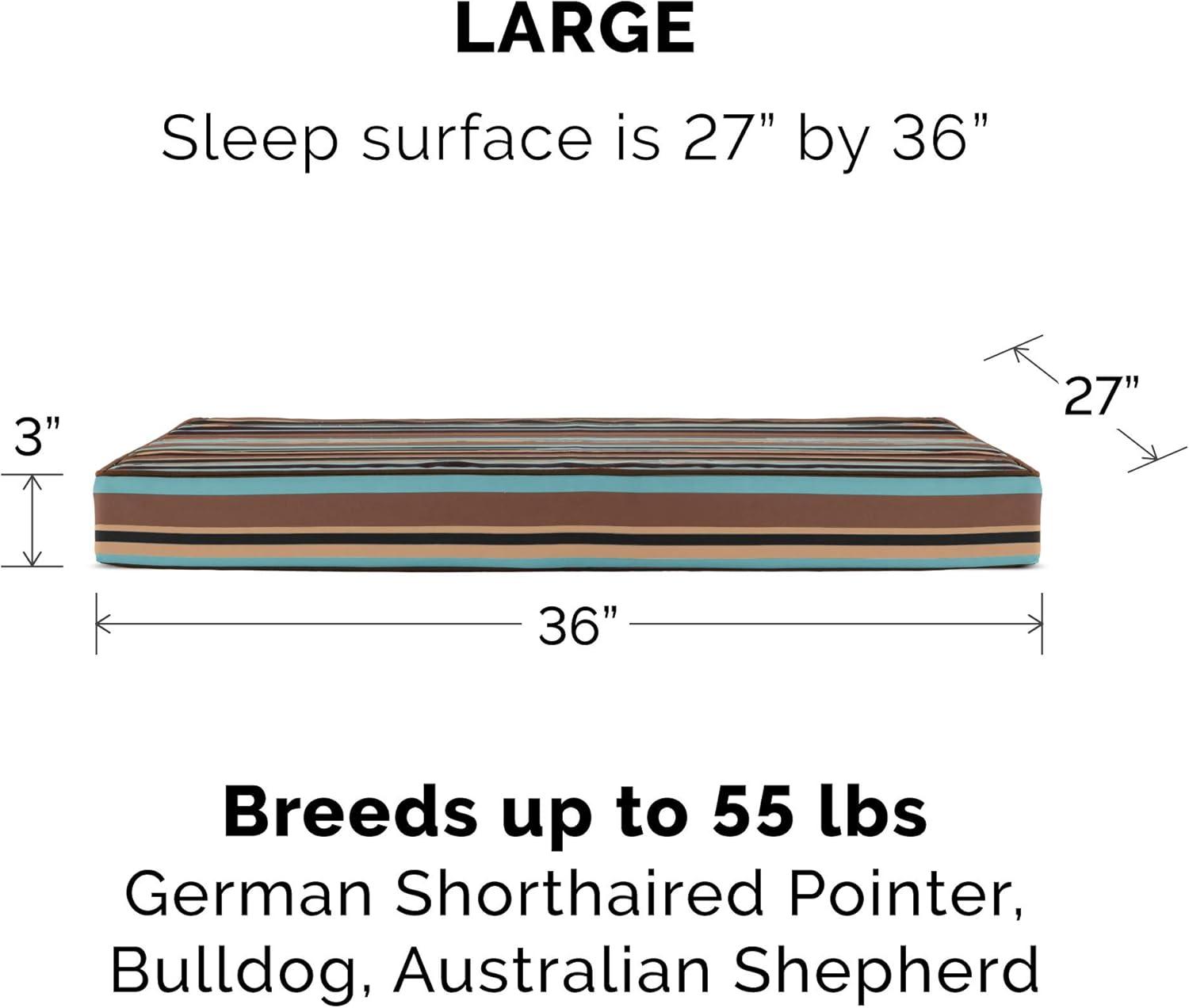 imageFurhaven WaterResistant Memory Foam Dog Bed for Large Dogs w Removable Quilt Top ampamp Washable Cover For Dogs Up to 95 lbs IndoorOutdoor Quilt Top Convertible Mattress Gray JumboXLWaterResistant Striped Print Espresso