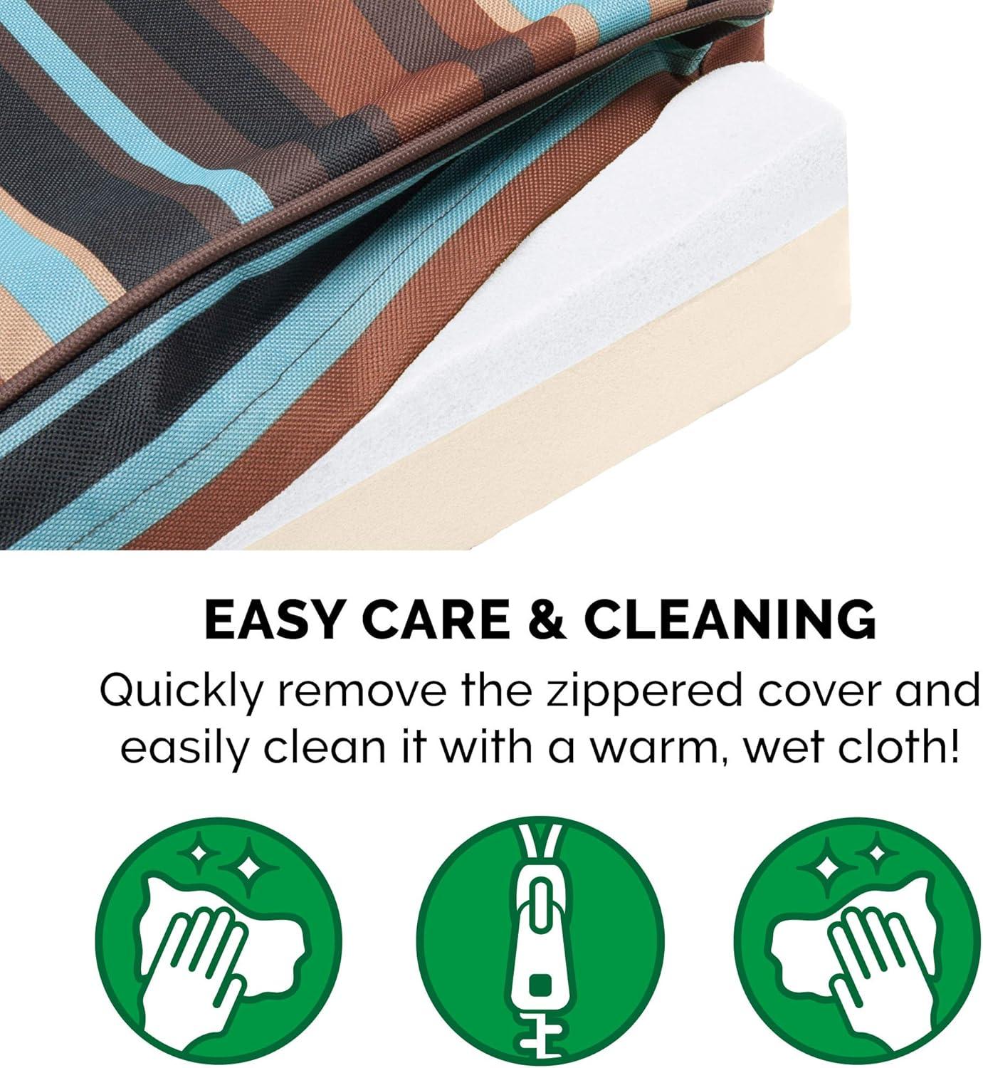 imageFurhaven WaterResistant Memory Foam Dog Bed for Large Dogs w Removable Quilt Top ampamp Washable Cover For Dogs Up to 95 lbs IndoorOutdoor Quilt Top Convertible Mattress Gray JumboXLWaterResistant Striped Print Espresso