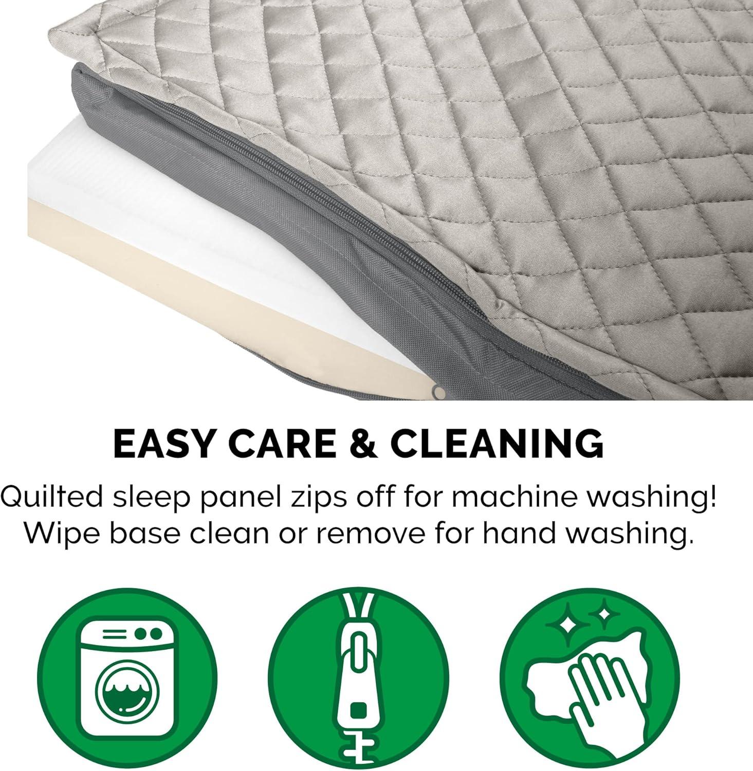 imageFurhaven WaterResistant Memory Foam Dog Bed for Large Dogs w Removable Quilt Top ampamp Washable Cover For Dogs Up to 95 lbs IndoorOutdoor Quilt Top Convertible Mattress Gray JumboXLConvertible Quilt Top Gray