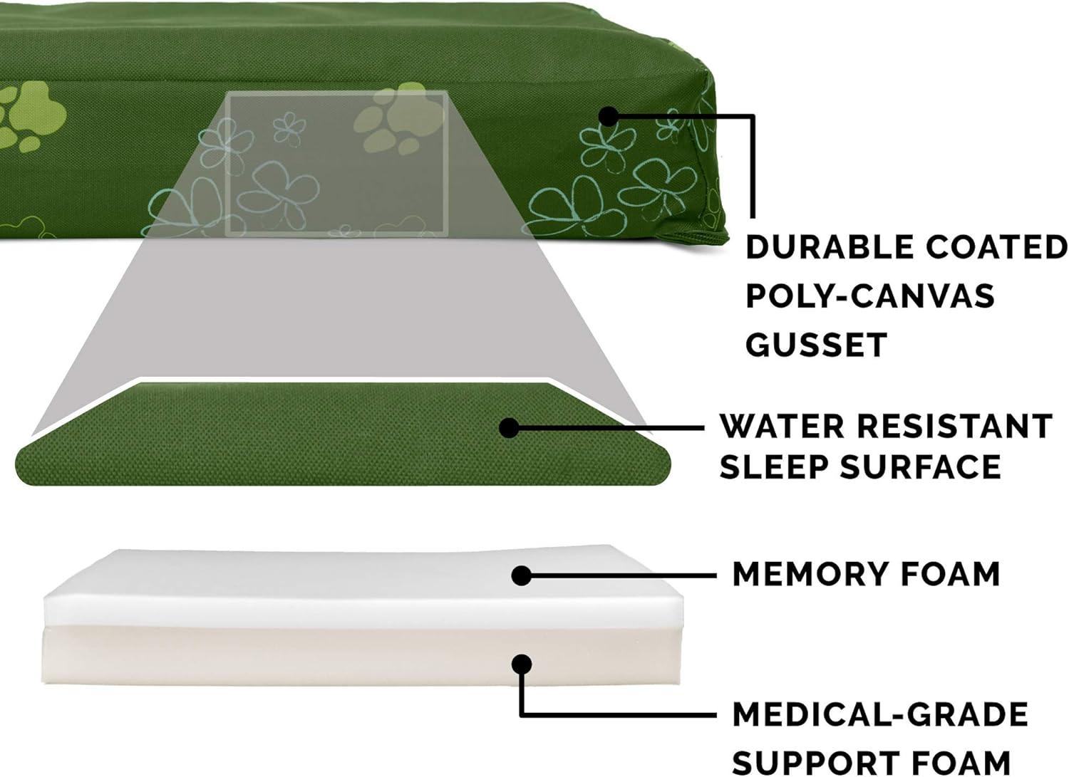 imageFurhaven WaterResistant Memory Foam Dog Bed for Large Dogs w Removable Quilt Top ampamp Washable Cover For Dogs Up to 95 lbs IndoorOutdoor Quilt Top Convertible Mattress Gray JumboXLWaterResistant Garden Print Jungle Green