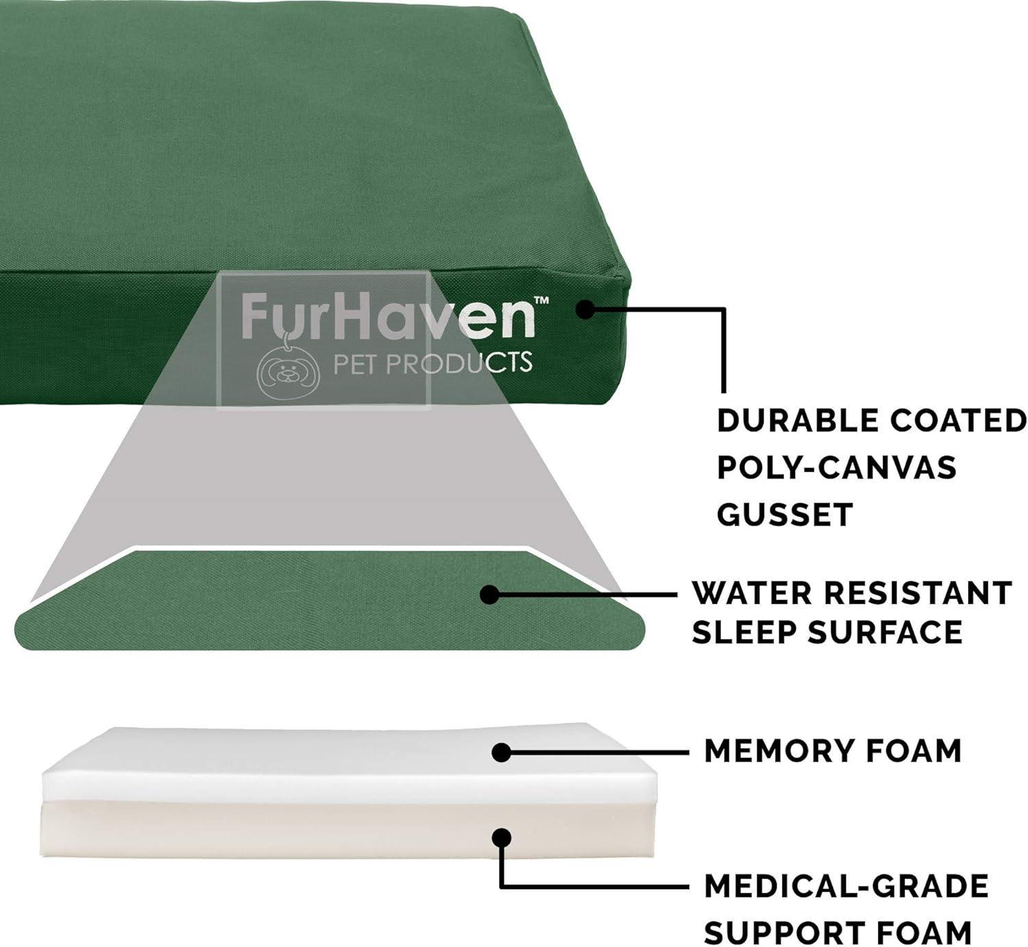 imageFurhaven WaterResistant Memory Foam Dog Bed for Large Dogs w Removable Quilt Top ampamp Washable Cover For Dogs Up to 95 lbs IndoorOutdoor Quilt Top Convertible Mattress Gray JumboXLWaterResistant Logo Print Forest