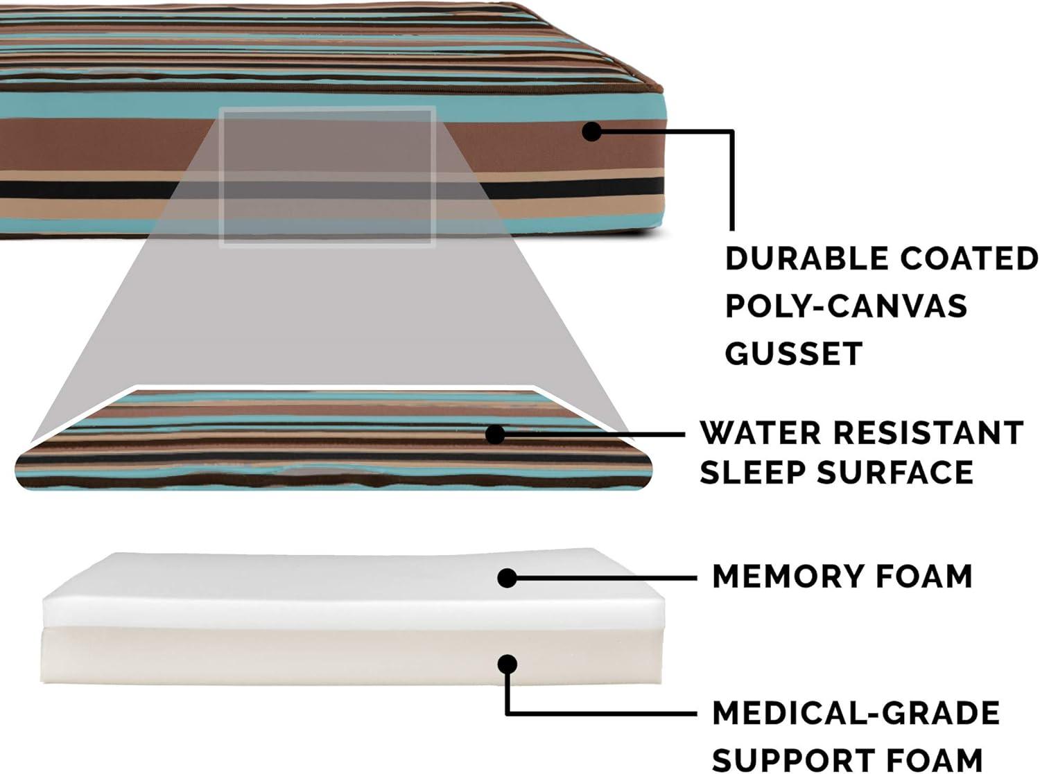 imageFurhaven WaterResistant Memory Foam Dog Bed for Large Dogs w Removable Quilt Top ampamp Washable Cover For Dogs Up to 95 lbs IndoorOutdoor Quilt Top Convertible Mattress Gray JumboXLWaterResistant Striped Print Espresso