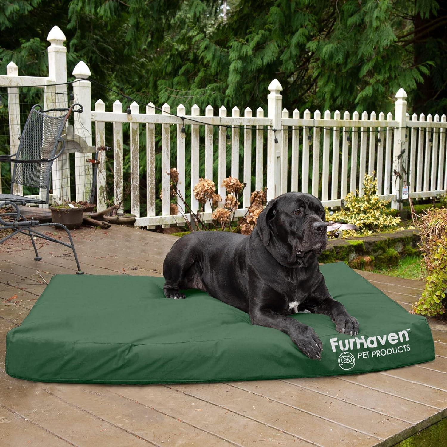 imageFurhaven WaterResistant Memory Foam Dog Bed for Large Dogs w Removable Quilt Top ampamp Washable Cover For Dogs Up to 95 lbs IndoorOutdoor Quilt Top Convertible Mattress Gray JumboXLWaterResistant Logo Print Forest