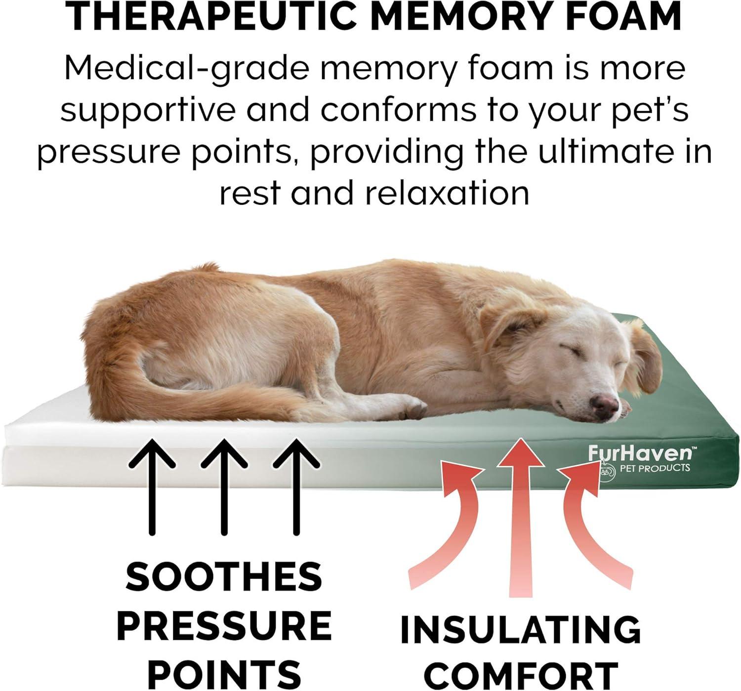 imageFurhaven WaterResistant Memory Foam Dog Bed for Large Dogs w Removable Quilt Top ampamp Washable Cover For Dogs Up to 95 lbs IndoorOutdoor Quilt Top Convertible Mattress Gray JumboXLWaterResistant Logo Print Forest