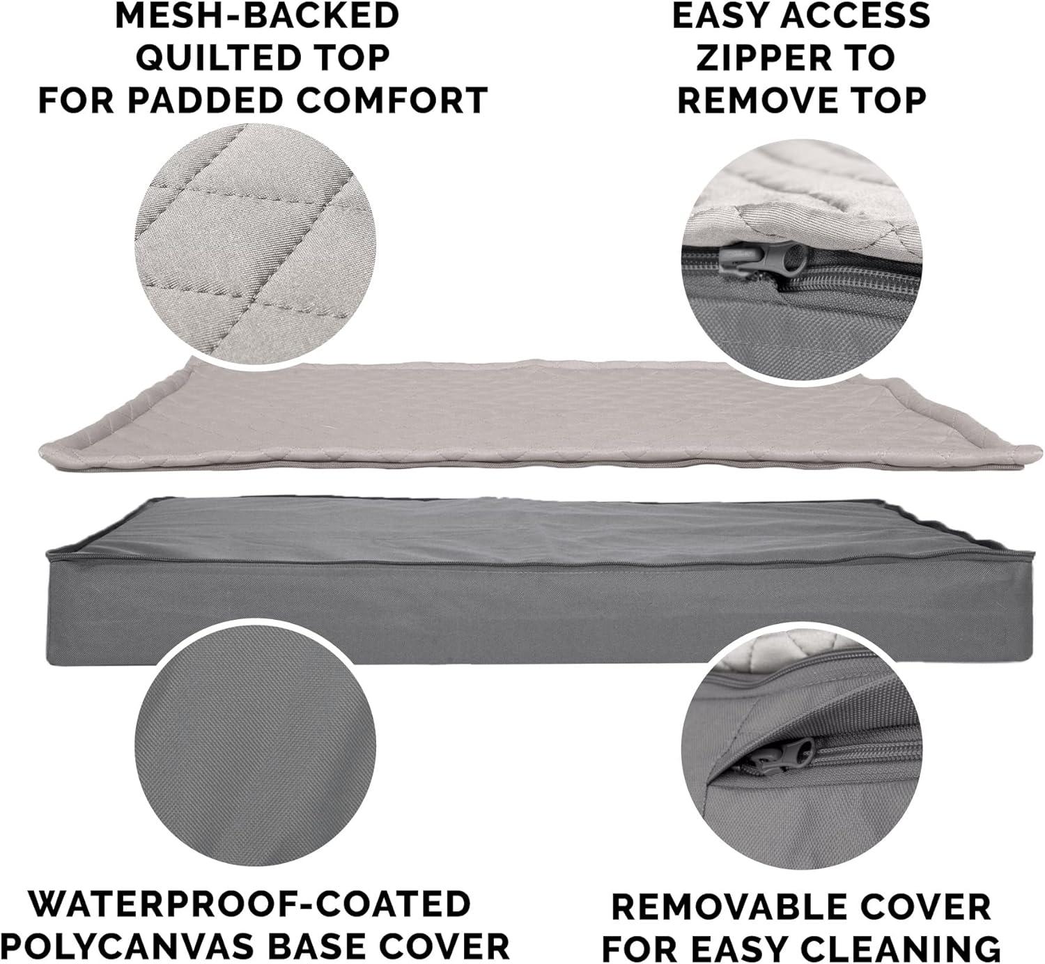 imageFurhaven WaterResistant Memory Foam Dog Bed for Large Dogs w Removable Quilt Top ampamp Washable Cover For Dogs Up to 95 lbs IndoorOutdoor Quilt Top Convertible Mattress Gray JumboXLConvertible Quilt Top Gray
