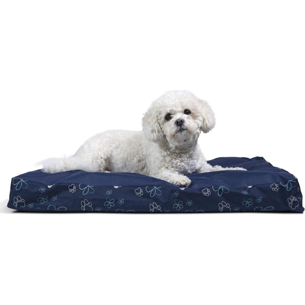 imageFurhaven Memory Foam Dog Bed for Large Dogs w Removable Washable Cover For Dogs Up to 95 lbs Ultra Plush Faux Fur ampamp Suede Mattress Chocolate JumboXLGarden Lapis Blue