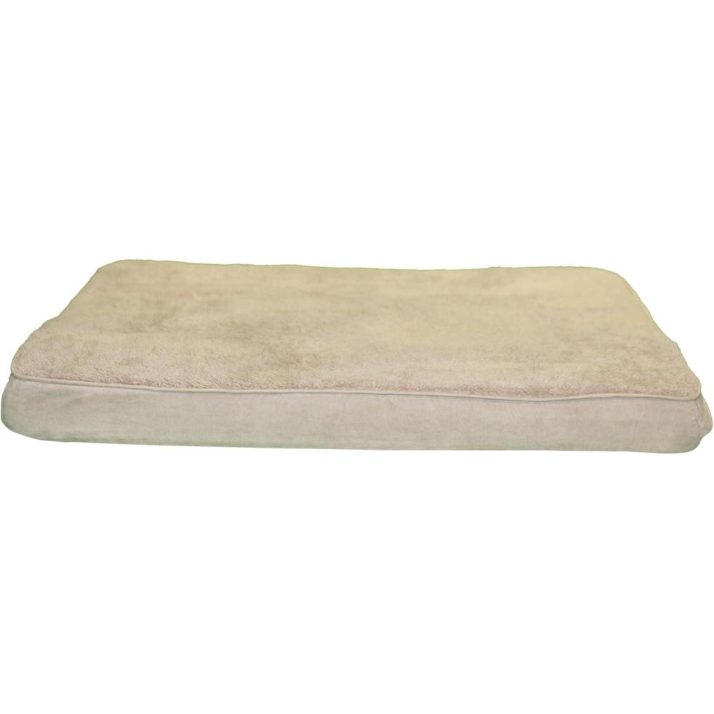 imageFurhaven Memory Foam Dog Bed for Large Dogs w Removable Washable Cover For Dogs Up to 95 lbs Ultra Plush Faux Fur ampamp Suede Mattress Chocolate JumboXLTerry Suede Clay