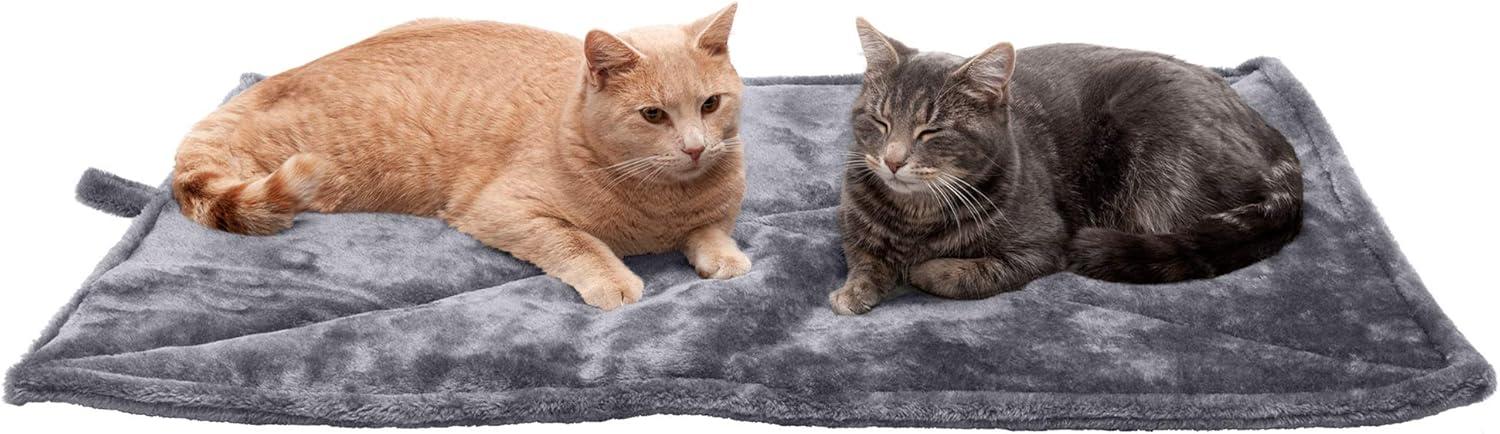 imageFurhaven ThermaNAP SelfWarming Cat Bed for Indoor Cats ampamp Small Dogs Washable ampamp Reflects Body Heat Quilted Faux Fur Reflective Bed Mat Leopard SmallGray