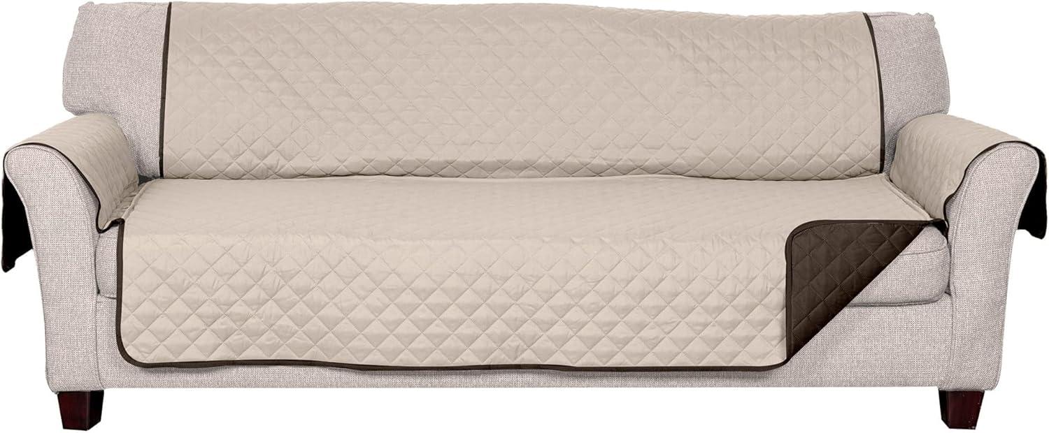 imageFurhaven WaterResistant ampamp Reversible Chair Cover Protector for Dogs Cats ampamp Children TwoTone Pinsonic Quilted Living Room Furniture Cover GrayMist ChairEspressoClay