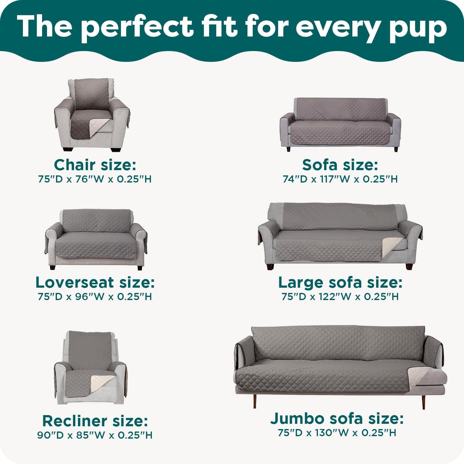 imageFurhaven WaterResistant ampamp Reversible Chair Cover Protector for Dogs Cats ampamp Children TwoTone Pinsonic Quilted Living Room Furniture Cover GrayMist ChairGrayMist