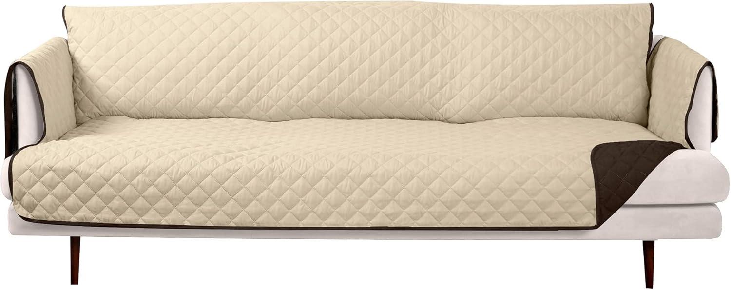 imageFurhaven WaterResistant ampamp Reversible Chair Cover Protector for Dogs Cats ampamp Children TwoTone Pinsonic Quilted Living Room Furniture Cover GrayMist ChairEspressoClay