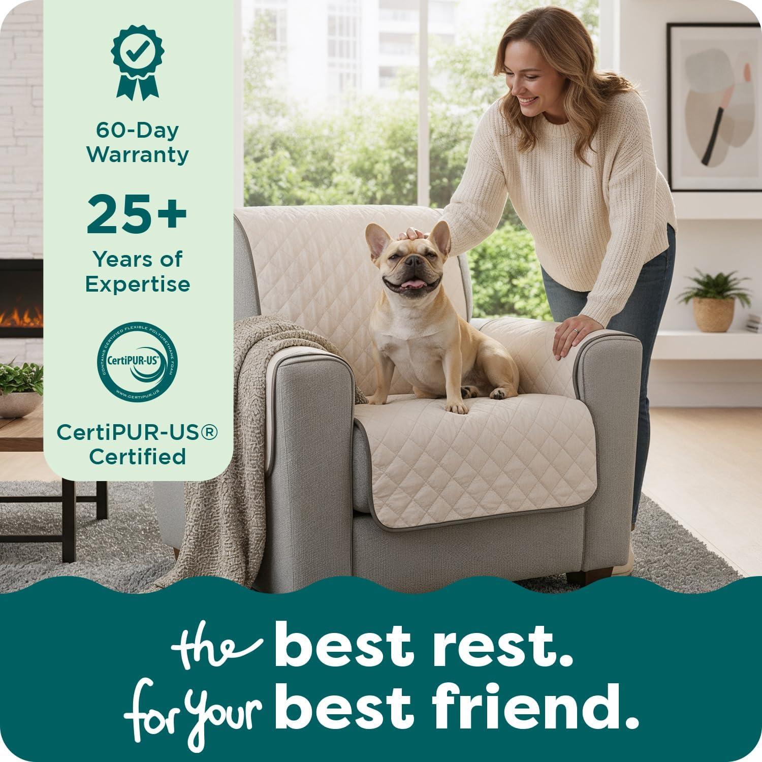 imageFurhaven WaterResistant ampamp Reversible Chair Cover Protector for Dogs Cats ampamp Children TwoTone Pinsonic Quilted Living Room Furniture Cover GrayMist ChairGrayMist