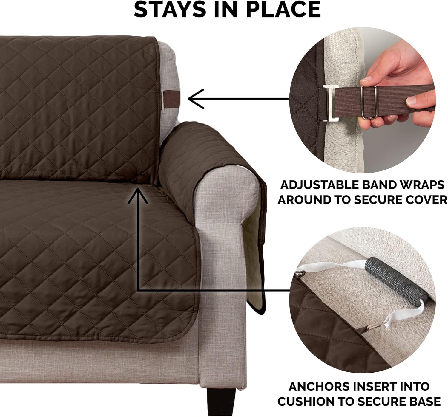 imageFurhaven WaterResistant ampamp Reversible Chair Cover Protector for Dogs Cats ampamp Children TwoTone Pinsonic Quilted Living Room Furniture Cover GrayMist ChairEspressoClay