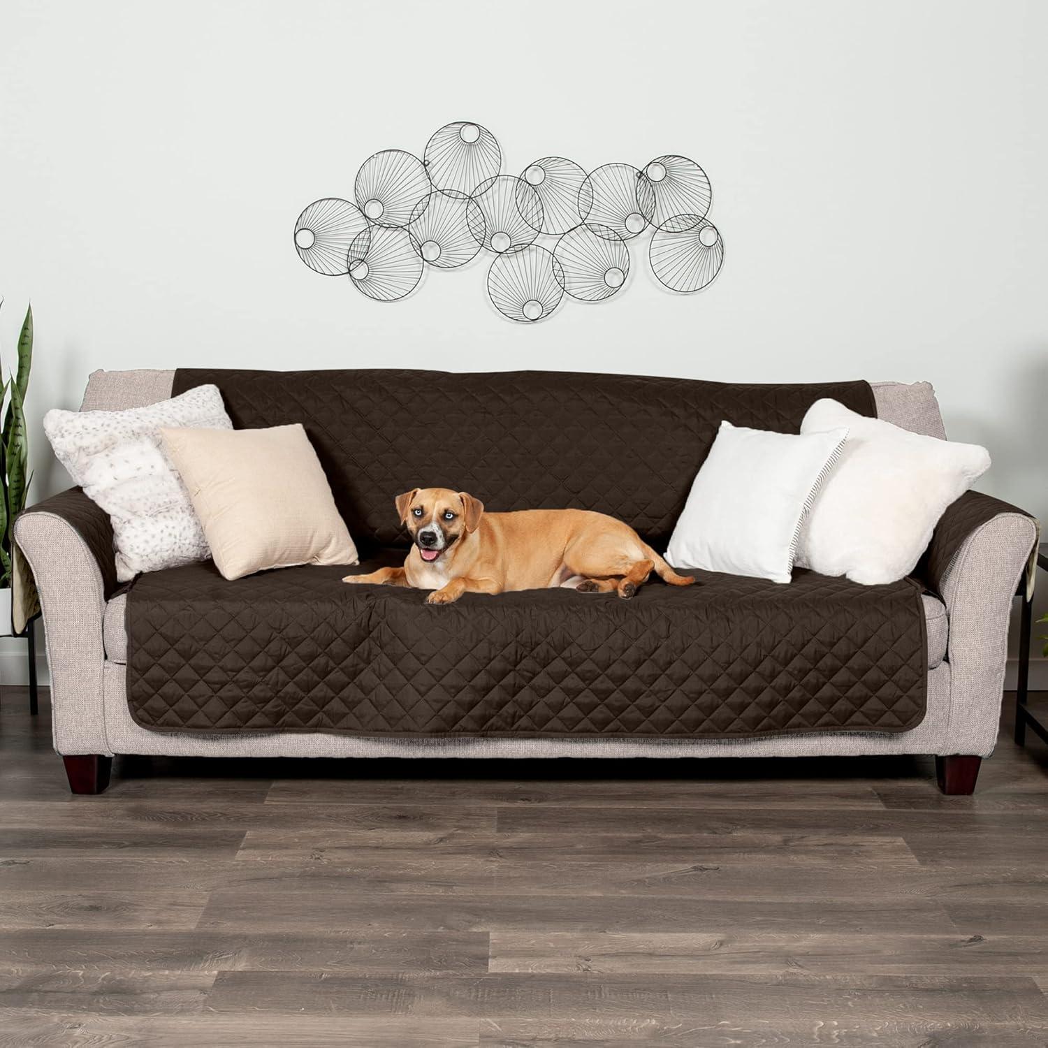 imageFurhaven WaterResistant ampamp Reversible Chair Cover Protector for Dogs Cats ampamp Children TwoTone Pinsonic Quilted Living Room Furniture Cover GrayMist ChairEspressoClay