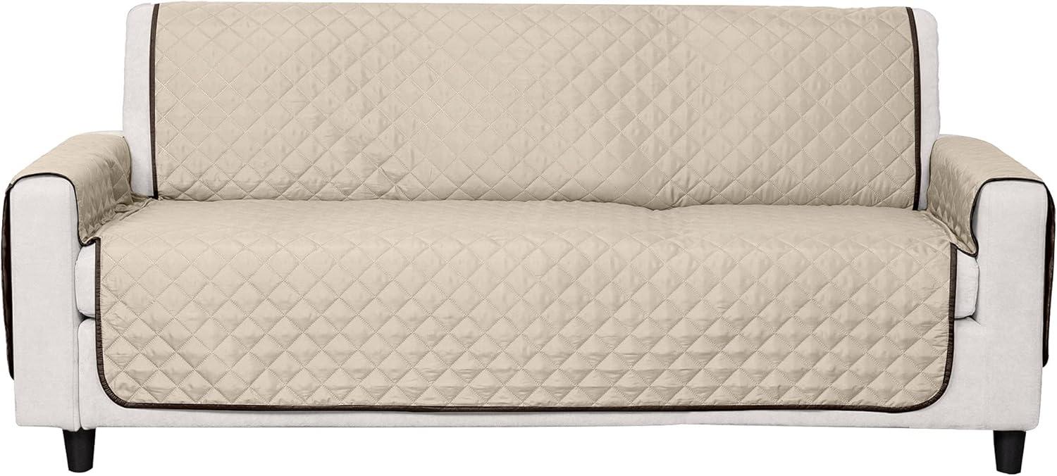 imageFurhaven WaterResistant ampamp Reversible Chair Cover Protector for Dogs Cats ampamp Children TwoTone Pinsonic Quilted Living Room Furniture Cover GrayMist ChairEspressoClay
