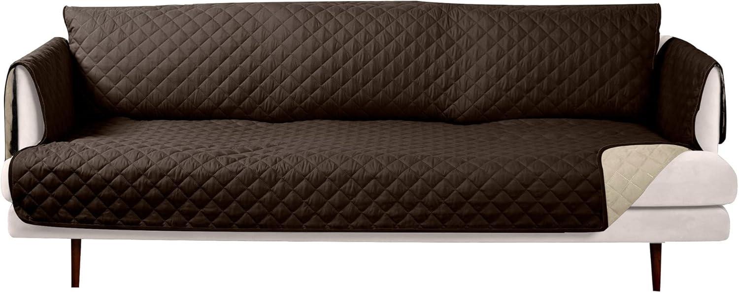 imageFurhaven WaterResistant ampamp Reversible Chair Cover Protector for Dogs Cats ampamp Children TwoTone Pinsonic Quilted Living Room Furniture Cover GrayMist ChairEspressoClay