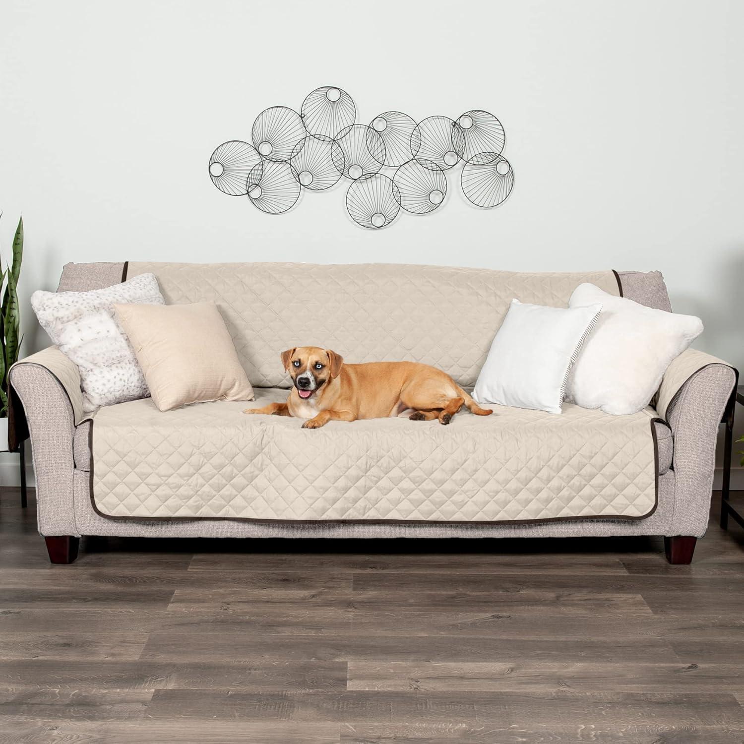 imageFurhaven WaterResistant ampamp Reversible Chair Cover Protector for Dogs Cats ampamp Children TwoTone Pinsonic Quilted Living Room Furniture Cover GrayMist ChairEspressoClay