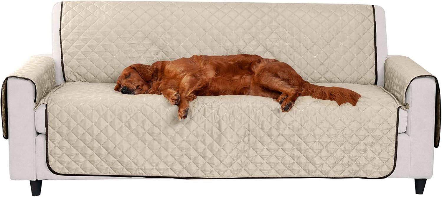 imageFurhaven WaterResistant ampamp Reversible Chair Cover Protector for Dogs Cats ampamp Children TwoTone Pinsonic Quilted Living Room Furniture Cover GrayMist ChairEspressoClay