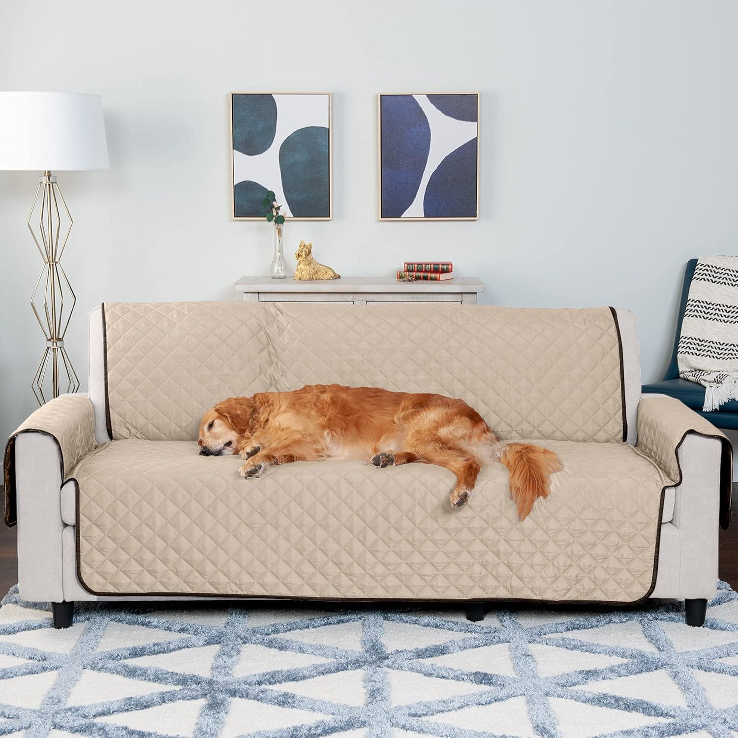 imageFurhaven WaterResistant ampamp Reversible Chair Cover Protector for Dogs Cats ampamp Children TwoTone Pinsonic Quilted Living Room Furniture Cover GrayMist ChairEspressoClay