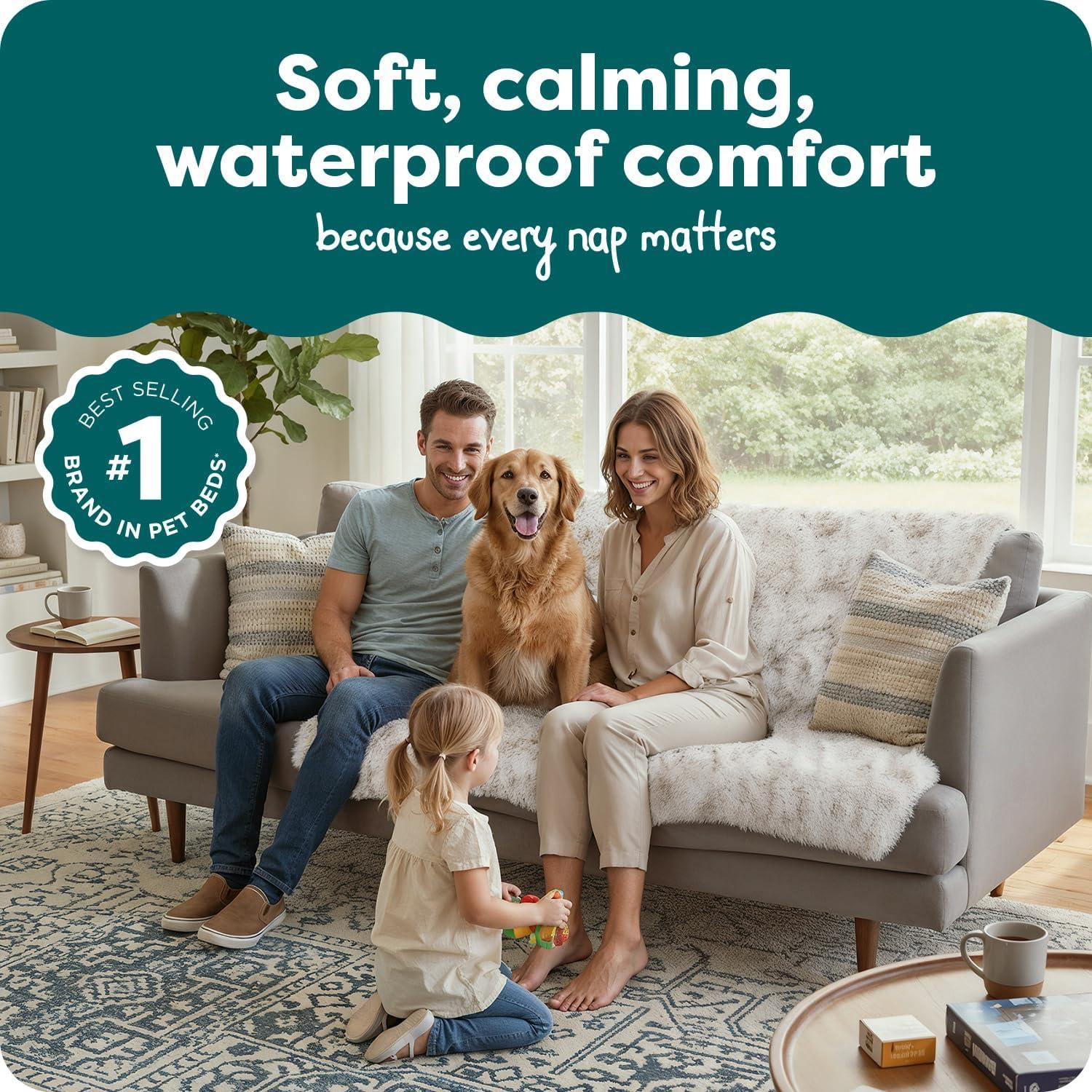 imageFurHaven Waterproof Throw Blanket for Dogs ampamp Indoor Cats Reversible Protective Pet Blanket Extra Large Long Faux Fur ampamp Velvet Driftwood