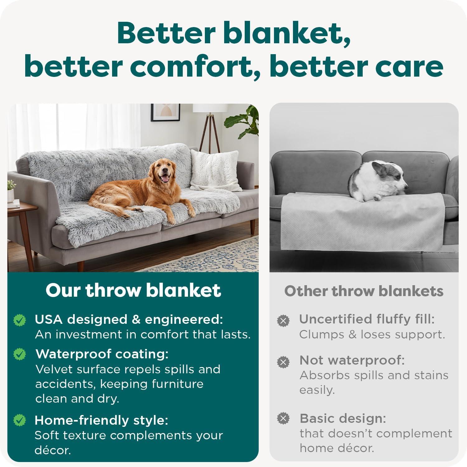 imageFurHaven Waterproof Throw Blanket for Dogs ampamp Indoor Cats Reversible Protective Pet Blanket Extra Large Long Faux Fur ampamp Velvet Driftwood