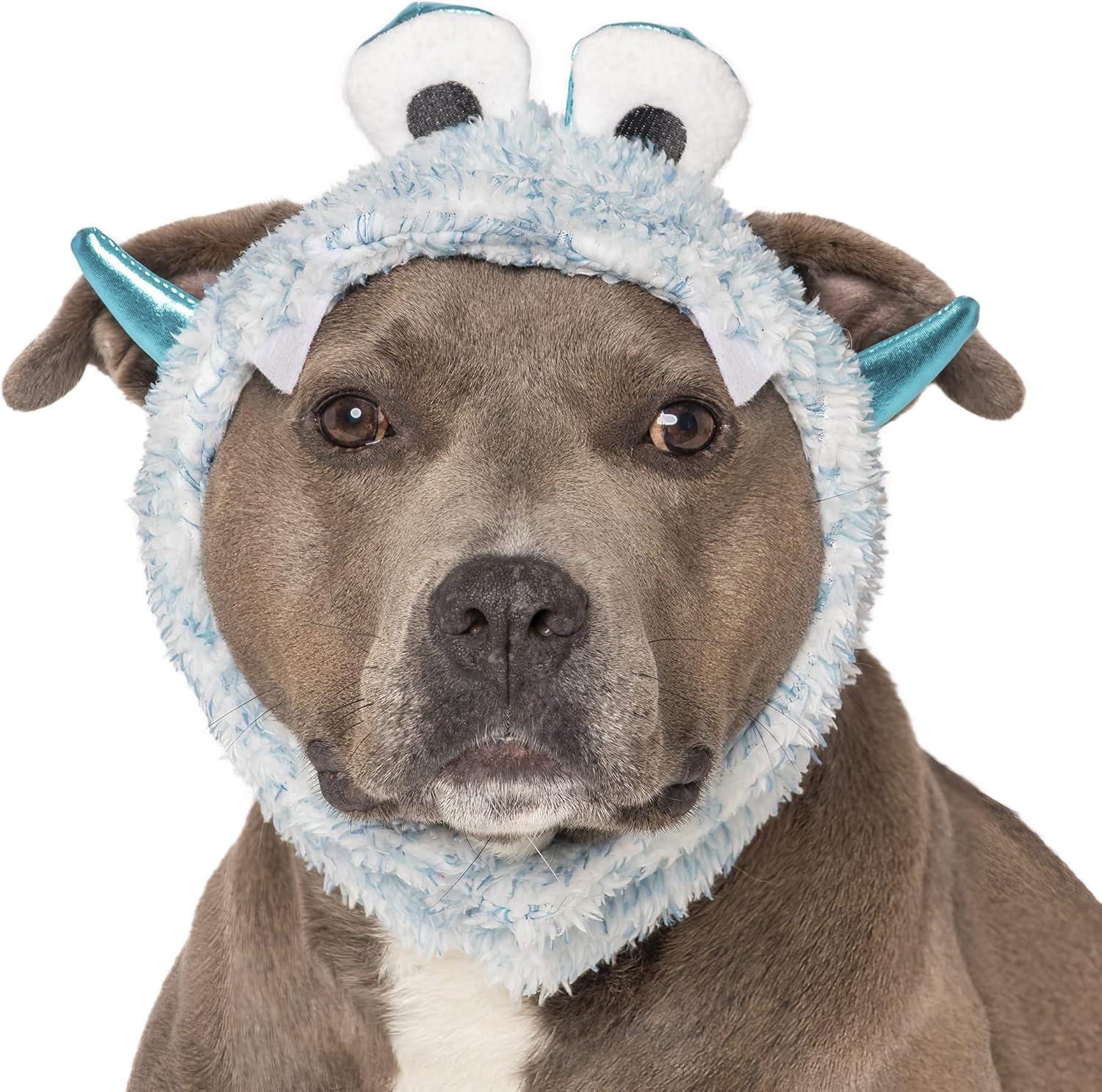 imageFurhaven XS to SM Dog Hat Washable ampamp Cozy Sherpa FlexFit Polar Bear Dog Hat Costume Cream Extra Small to SmallBlue Monster